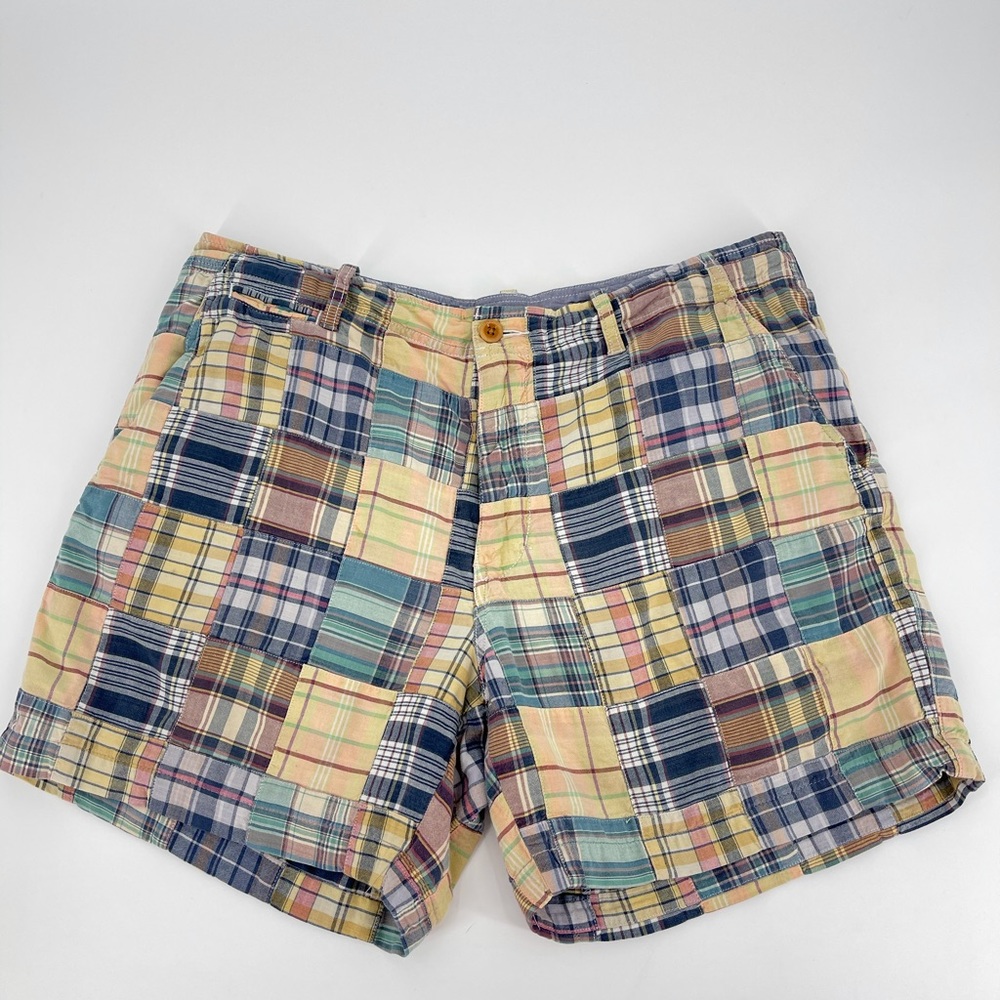 JCrew Men’s Madras Patchwork Plaid Shorts 36